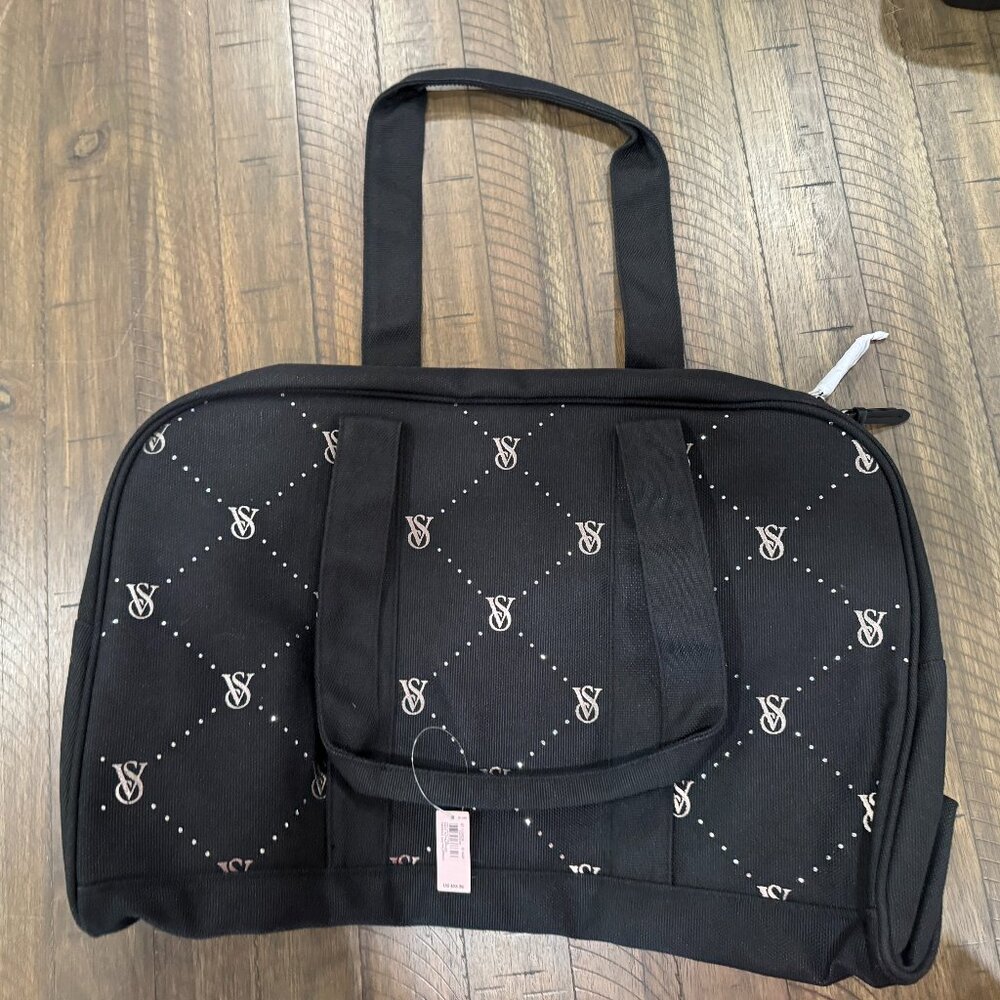 NWT 2024 Victoria's Secret Black Weekender Duffle Bag